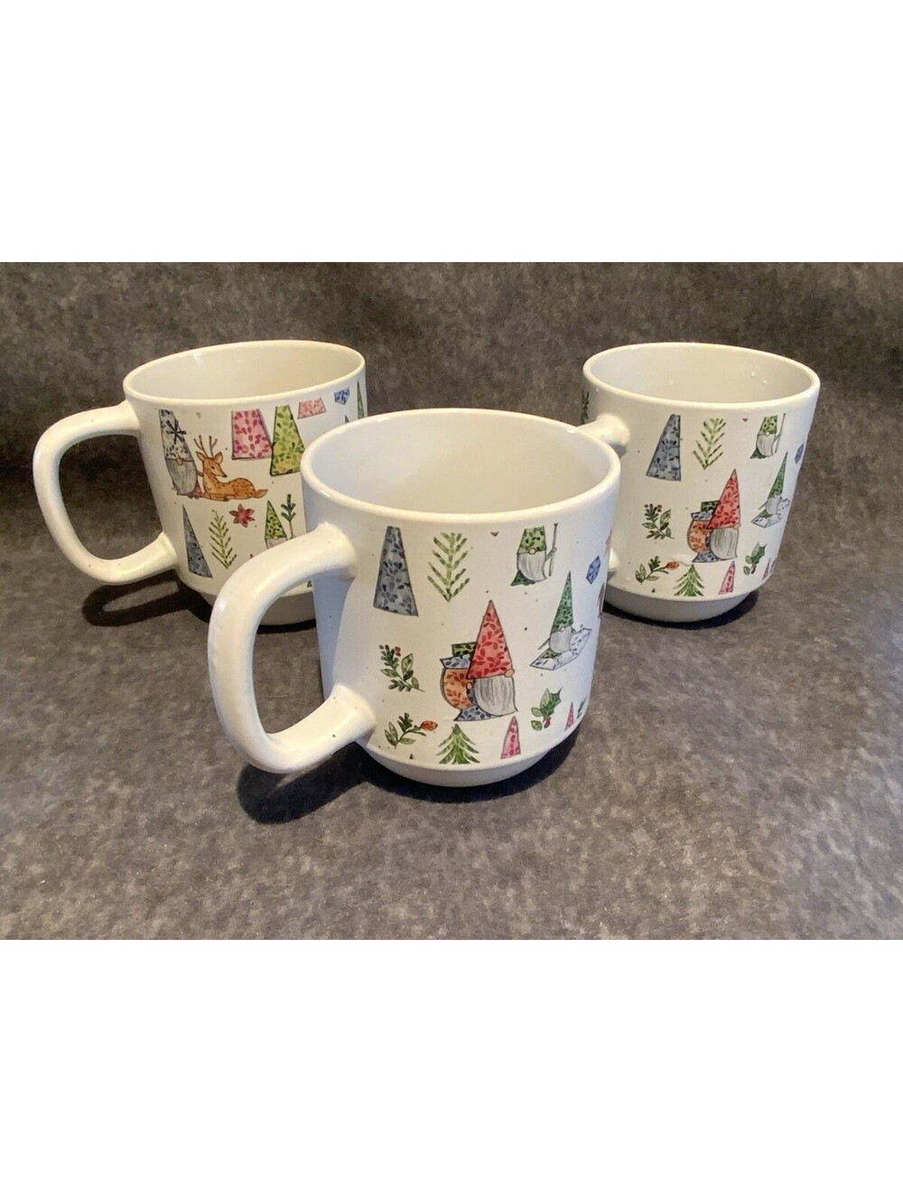 Peppermint & Pine Stackable 14oz. Christmas Gnome Holiday Mugs - Set of Three